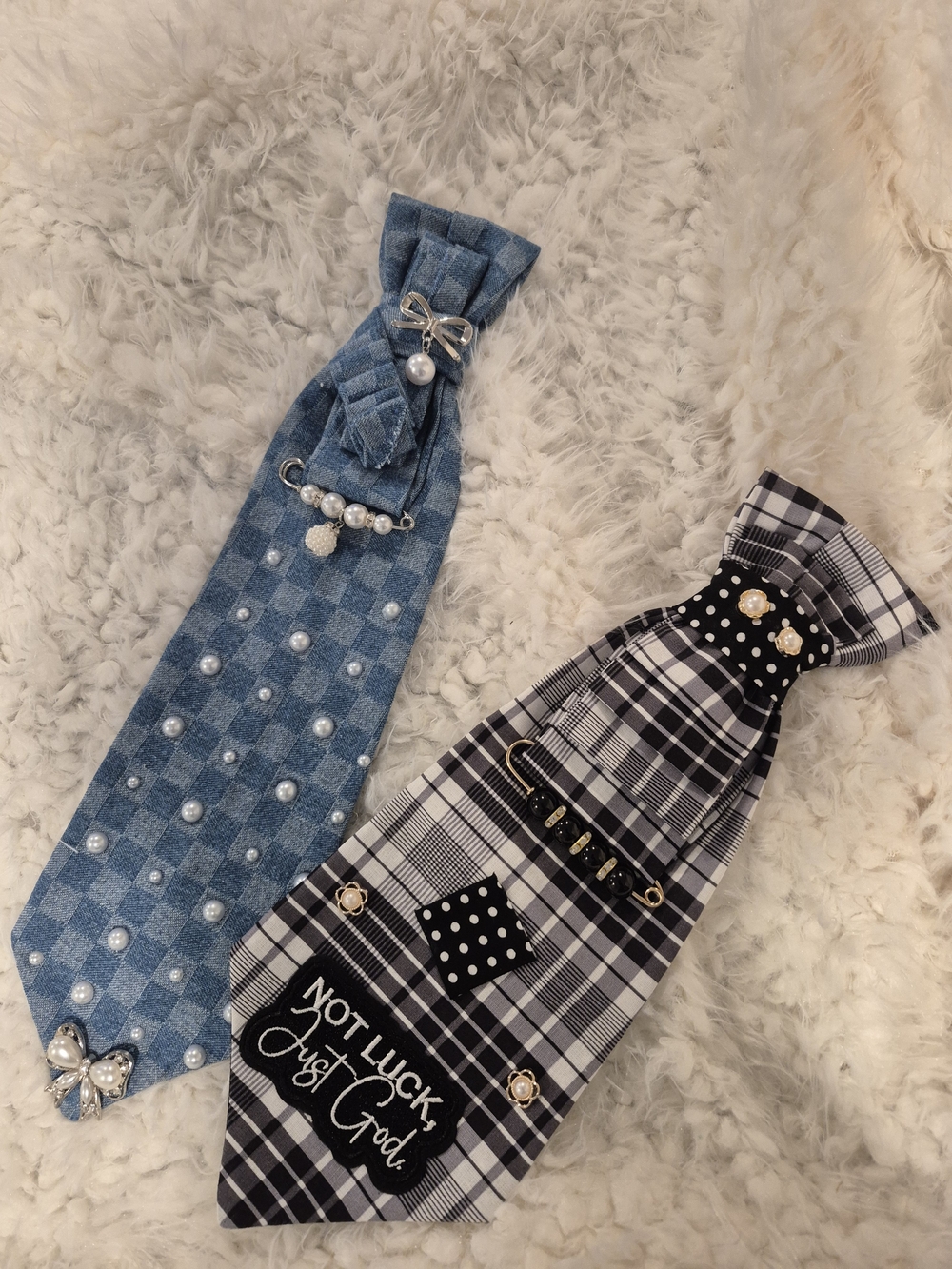 Women Fashion Neckties Check Bow Tie Accessory